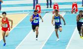 American Samoa Sprinter Isaac Silafau (2nd from left #116) competing in the 60m sprint category at the 5th Asian Indoor & Martial Arts Games in Ashgabat, Turkmenistan. Isaac's time of 7.4 seconds in the preliminary round did not qualify him for the first round. (Photo: Terry Custodio Auvaa) American Samoa Sprinter Isaac Silafau (2nd from left #116) competing in the 60m sprint category at the 5th Asian Indoor & Martial Arts Games in Ashgabat, Turkmenistan. Isaac's time of 7.4 seconds in the preliminary round did not qualify him for the first round. (Photo: Terry Custodio Auvaa)