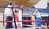 Faasala Livai (right) of Samoa looks on while Kaisa Ioane (left) of American Samoa was trying to attack during their match of the International Boxing Championship between the two Samoa last weekend at the Maliu Mai Beach Resort. [photo AF]