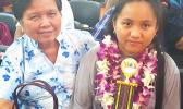 One of the First Place winners for the DOE's 21st Annual Elementary Mathematics Competition SY 2017-2018 is Jasmine Mondelo, an 8th grader at Manumalo Academy.  [photo: Blue Chen-Fruean]
