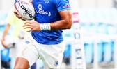 Joe Perez scores Manu Samoa's second try in their 10-5 victory over Ireland on Day 1 of the SiliconValley 7s, Avaya Stadium, San Jose, California. Later in the day, the Manu tied with England, 14 all and topped Canada 19-12.  [Photo:Barry Markowitz]