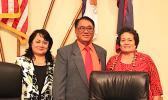 Congresswoman Amata with witnesses Tofoitaufa Sandra King Young, head of the local Medicaid office and Faumuina Taufete’e John Faumuina, CEO of LBJ Medical Center at an oversight hearing of the House Natural Resources Subcommittee on Indian, Insular, and Alaska Natives. Its focus: the status of the LBJ hospital.  [Courtesy photo]