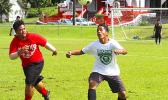 Henry Nautu of the Leone Lions’ JV team in action against the Faga’itua Vikings in an ASHSAA Boys soccer game on Saturday, April 7, 2018 at Pago Park Soccer Stadium.  [FFAS MEDIA/Brian Vitolio]