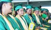 The Leone Lionesses Class of 2017 with beautiful smiles at their graduation.  [photo:EM]