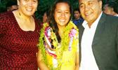 Paramount Builders CEO Papalii Laulii Alofa and his wife Wanda following the induction of new members for the National Honor Society of Manumalo Academy last Friday, one of whom was their eldest child Aitulagi Alofa. [Photo: Blue Chen-Fruean]