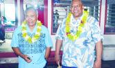 Incumbents Gov. Lolo Matalasi Moliga and Lt. Gov. Lemanu Peleti Mauga have won the 2016 gubernatorial race for a second four-year term in office, with 60.2% of the total votes counted. [Samoa News photo]