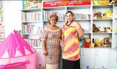 MASI president Simeafou Imo accompanied Miss American Samoa Antonina Lilomaiava to Apia last week, seeking assistance on a project aimed at promoting literacy in the territory. The two were able to secure a donation from SSAB and a formal presentation will be made to the LBJ Hospital later this summer. [courtesy photo]