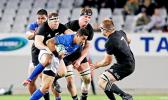 As evident by the score, after the first 15 minutes of the first half, Manu Samoa could not offensively challenge the All Blacks.  The New Zealand All Blacks defeated Manu Samoa 15s 78-0 at Eden Park, Auckland, New Zealand.   [Photo: Barry Markowitz]