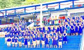 Teachers and students from Marist Saint Francis School in Lepua, posed for a photo during an assembly last week. [courtesy photo]