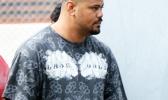 Drug defendant Marty Tanielu outside of the District Court last Wednesday, where he made his initial appearance on two counts of unlawful possession of a controlled substance, methamphetamine.  [photo: AF]