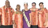 (l-r) American Samoa Visitors Bureau executive director, David Vaeafe; Miss American Samoa Inc. president & chaperone Simeafou Imo; Miss American Samoa Matauaina Toomalatai; Luseane Clark-Vaeafe and Eleitino Tuiasosopo.[photo: Visitors Bureau/MASI]