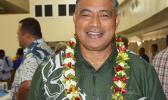 ASG Health director Motusa Tuileama Nua posed for a Samoa News photo at last Friday’s closing of the three-day Bilateral Health Summit at the Gov. Rex Lee Auditorium.  [photo: AF]