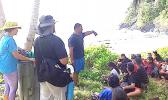 Peter Taliva'a and the crew from the National Marine Sanctuary of American Samoa partnered up with South Pacific Watersports earlier this month to escort the more than three dozen kids enrolled in the 2017 FIT program to Fogama'a and Aunu'u. [Courtesy photo]