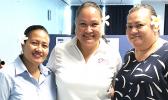NPI General Manager, Joanne Rasmussen [middle] with NPI Samoa Managers, Faumuina Faalepo Solofa-Isitolo and Tumua Saueleele T. Ah Wong.  [photo: courtesy]