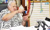 Samoa’s Prime Minister Tuilaepa Sailele Malielegaoi during his 2AP radio program at his office.  (Photo JL)