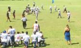 St Joseph’s College students up against Tafuna High School at the inaugural game last month.  [photo: Samoa Observer]
