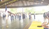 Last week's JROTC promotion ceremony at Kanana Fou, where LTC (Ret) Mapu Jamais announced that Pacific Horizons High School is now officially a JROTC magnet school to Kanana Fou High School’s JROTC program.  [Courtesy photo]