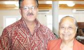 Senator Fonoti Tafa'ifa Aufata with Senator Paepae Iosefa Faiai who was confirmed yesterday by the Senate as an associate judge of the High Court of American Samoa. [photo: FS]