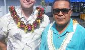 Dempsey Pacific’s principal civil engineer, Ty Dempsey (left) and Paramount Builders Inc., president, Papali’i Lauli’i Alofa, last Friday morning at the dedication of the new $4.6 million ASPA Operations Center building in Tafuna. Paramount was the main general contractor for the project while Dempsey was the civil engineer for Lyons & Associates, the subcontractor to Lively & Associates who did the architectural and civil work.  [photo: FS]