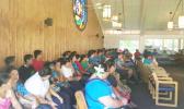 Families, friends and co-workers of Saito Paulo at the chapel attending a prayer service for Paulo — he died yesterday morning. Paulo had been in a coma since he was involved in the electrocution incident while working for the Manu’a’s store, located in the Tafuna industrial park, on Saturday morning. He is the second person to have died from the incident.  [Photo: JL]