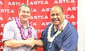 Remi Galasso, CEO of Hawaiki and Pule Tufele, Executive Director of ASTCA at the signing. [courtesy photo]