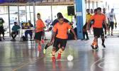 Alfred Tiatia of Royal Puma in action against the Tafuna Jets 1 during the 5th Place Tier competition of the 2017 FFAS Futsal Tournament on Monday, May 29 at the Samoana High School gymnasium in Utulei.  [FFAS MEDIA/Brian Vitolio] 