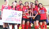 Samoa Baptist Academy’s 7-8 girls team — champions of their division for the 2017 FFAS Private Elementary Schools Soccer League.  [FFAS MEDIA/Brian Vitolio]