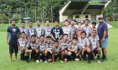 The South Pacific Academy Dolphins’ varsity squad, after their semifinal penalty shootout win over the Tafuna Warriors on Tuesday, May 2, 2017 at the Pago Park Soccer Stadium. The Sharks will play in the championship game against the Samoana Sharks today.   [FFAS MEDIA/Brian Vitolio]