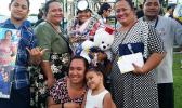 Rapiel Fa'ata'a, a graduate of SPA's Class of 2017, with her mother Pitovao and proud family members after the Dolphins' graduation ceremony last Saturday. [photo: Blue Chen-Fruean]
