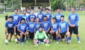 The Samoana Sharks varsity squad, after their 1-0 semifinal win over Iakina on Tuesday, May 2, 2017 at Pago Park Soccer Stadium. The Sharks will play in the championship game against the SPA Dolphins today.   [FFAS MEDIA/Brian Vitolio]