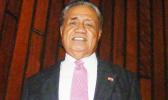 Sen. Nuanuaolefeagaiga Saoluaga T. Nua, one of the two senators for Manu’a District No. 1, yesterday inside the Fono building. He is currently fighting a complaint regarding the legality of his selection as a sitting senator.  [photo: FS]