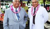 CCCAS Chairman Rev Elder Eveni Mamoe who gave the closing remarks and benediction with CCCAS Vice Chairman Rev. Elder Fa’aeteete Saifoloi who was the commencement speaker at the Kanana Fou Class of 2017 Graduation yesterday.  [photo:EM]