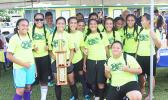 Marist St. Francis’ Girls’ 6-8 Division poses with their championship trophy for the 2016 FFAS Private Elementary Schools Soccer League’s Girls 3-5 Division with their trophy on Tuesday, Nov. 22, 2016.  [FFAS MEDIA/Brian Vitolio]