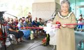 First Lady Cynthia Malala Moliga did the honors of cutting the ribbon to open the new Territorial Bank of American Samoa, located at the Centennial Building in Utulei — the former site of the main branch of the Bank of Hawaii in the territory. The bank opened its doors in October 2016. [Photo: AF]