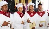 Proud warriors who celebrated their last chapter at Tafuna High School yesterday.  [photo: EM]