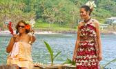In this Samoa News file photo, Tattoo Fest founder Tisa Faamuli explains the cultural significance of some of the native plants and symbols used in this modern version of traditional dress. Tisa’s 12th Annual Tattoo Festival will be the most informative and fun packed indigenous tattoo event ever — For details read story below. [SN file photo]