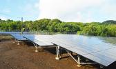 A look at the 1,410 kW of solar PV panels, of the Ta’u Renewable Energy PV project, commissioned Thursday and located on Faleasao village, Ta’u island, in Manu’a. While the project was officially commissioned Thursday, it became operational in the last two days.  [photo: AF]