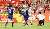 The USA Eagles (American Samoa's other team) made a huge impact in the HSBC Sevens by upsetting favorite Fiji 24-19 at the Singapore HSBC Sevens, Day 2, National Stadium, Singapore.  [Photo: Barry Markowitz]
