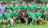 The Utulei Youth men’s team with their FFAS National Cup after retaining it in a 1-1 draw with Pago Youth during the men’s Cup match of the 2016 FFAS National League’s Match Day 4 on Saturday, Sept. 10, at Pago Park Soccer Stadium.   [FFAS MEDIA/Rupeni Luvu]