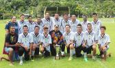 The Utulei Youth men’s team with the FFAS National Cup after retaining it in a 2-1 win over Lion Heart on Match Day 9, of the 2016 FFAS National League at Pago Park Soccer Stadium on Saturday, Oct. 22, 2016. The cup will not be in play in the second stage of the National League making it three years in a row that Utulei has successfully defended the hardware.   [FFAS MEDIA/Brian Vitolio]