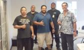 There are seven UTI grads currently working for the American Samoa Power Authority, and according to ASPA’s head, Utu Abe Malae, their “excellent hands-on skills” benefit ASPA immensely.  Seen here are four of those UTI grads, who all hold positions of responsibility in the agency, which has received numerous awards for innovation, leadership, customer service and progressive work in the field. The fifth person (far right) is UTI representative Jason Tagal, who will be in the Territory this week. Seen here 