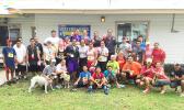 Locals and visitors who participated in the 5k and 14k Heart N Sole fun run hosted by Paula and Michael McDonald of South Pacific Watersport and Fitness on Saturday at Utulei Beach.  [photo: Ese Malala]