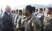 Vice President Pence greeting members of the U.S. Army Reserve in American Samoa in 2017.  [courtesy photo]