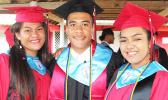 The three Salutatorians, Gingerlei Va’a, O’Riley Leau and Tedy Barber. [photo: EM]
