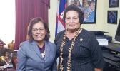 Congresswoman Aumua Amata with President Hilda Heine in the Congresswoman’s Washington, D.C. office. [courtesy photo]