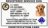 The new rule provides an explanation of Service Animals and Emotional Support Animals and that the ASG repatriation program adopts the use of these definitions. Sample of an ADA registered service dog ID