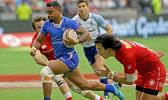David Afamasaga was the dominant second half force, as he scored his second try in Manu Samoa's 21-15 victory over Canada at the Canada 7s, Day 2, BC Place, Vancouver, British Columbia, Canada.  Unfortunately Manu Samoa did not make it to the quarter finals. [Photo: Barry Markowitz]