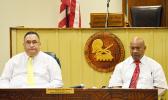 Attorney General Faimealelei Alailima Utu and Acting Police Commissioner Fo’ifua Fo’ifua