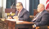Attorney General Fainu’ulelei Falefatu Ala’ilima-Utu (left) and the Governor’s Chief of Staff, Tuimavave Tauapa’i Laupola