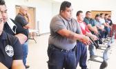 Airport police officers on firing range