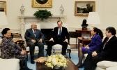 President Bush in the Oval Office with American Samoa Governor Tali P.T. Coleman, First Lady Nora Coleman, Aumua Amata and her husband Fred Radewagen. 